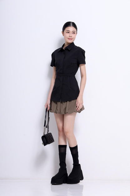 Sera Bubble Hem Mini Skirt