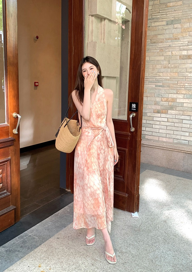 Leila V-Neck Floral Print Dress