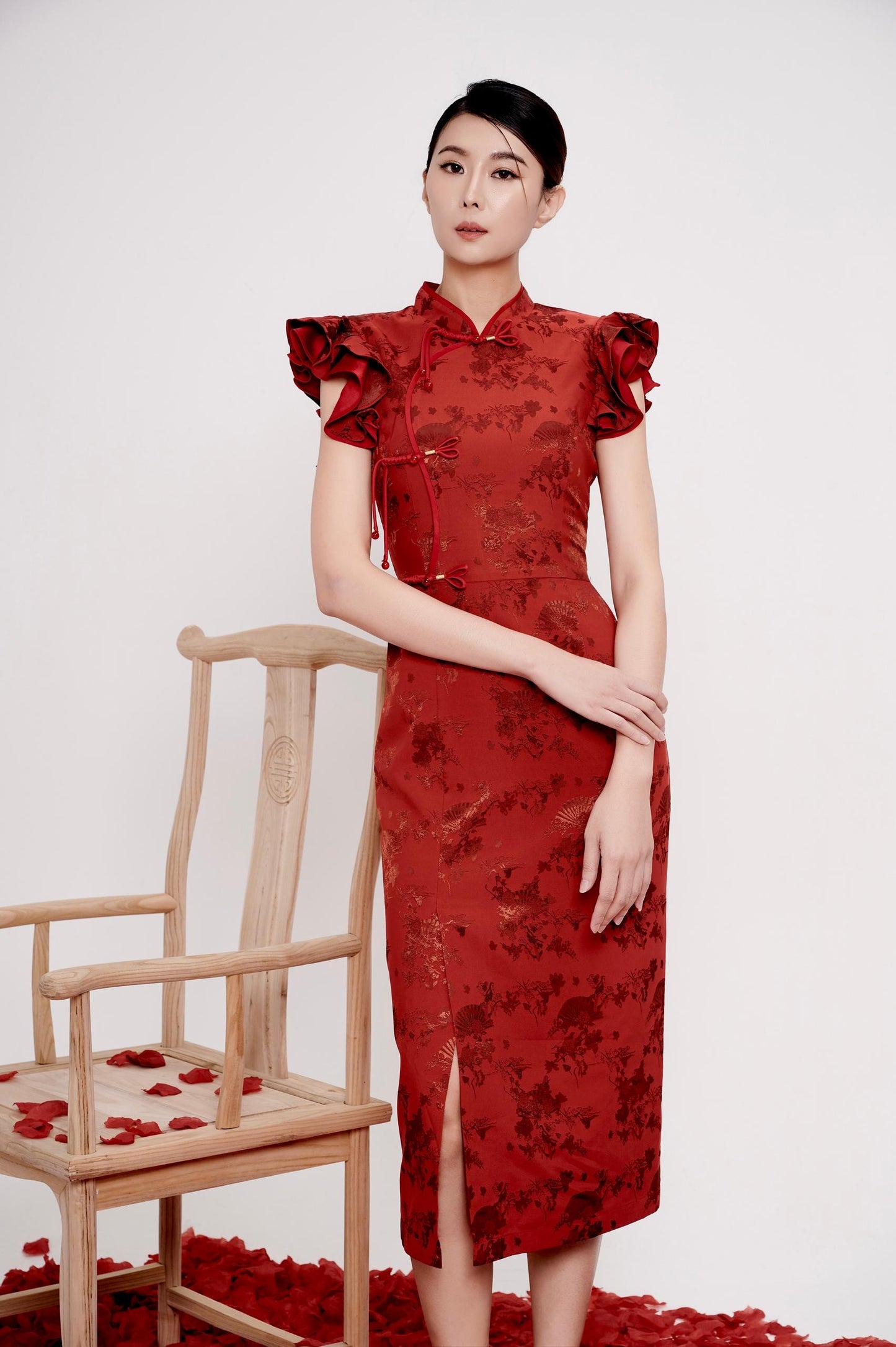 Ru Bi Orient Ruffle Dress