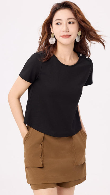 Ziri Button Embellished Tee
