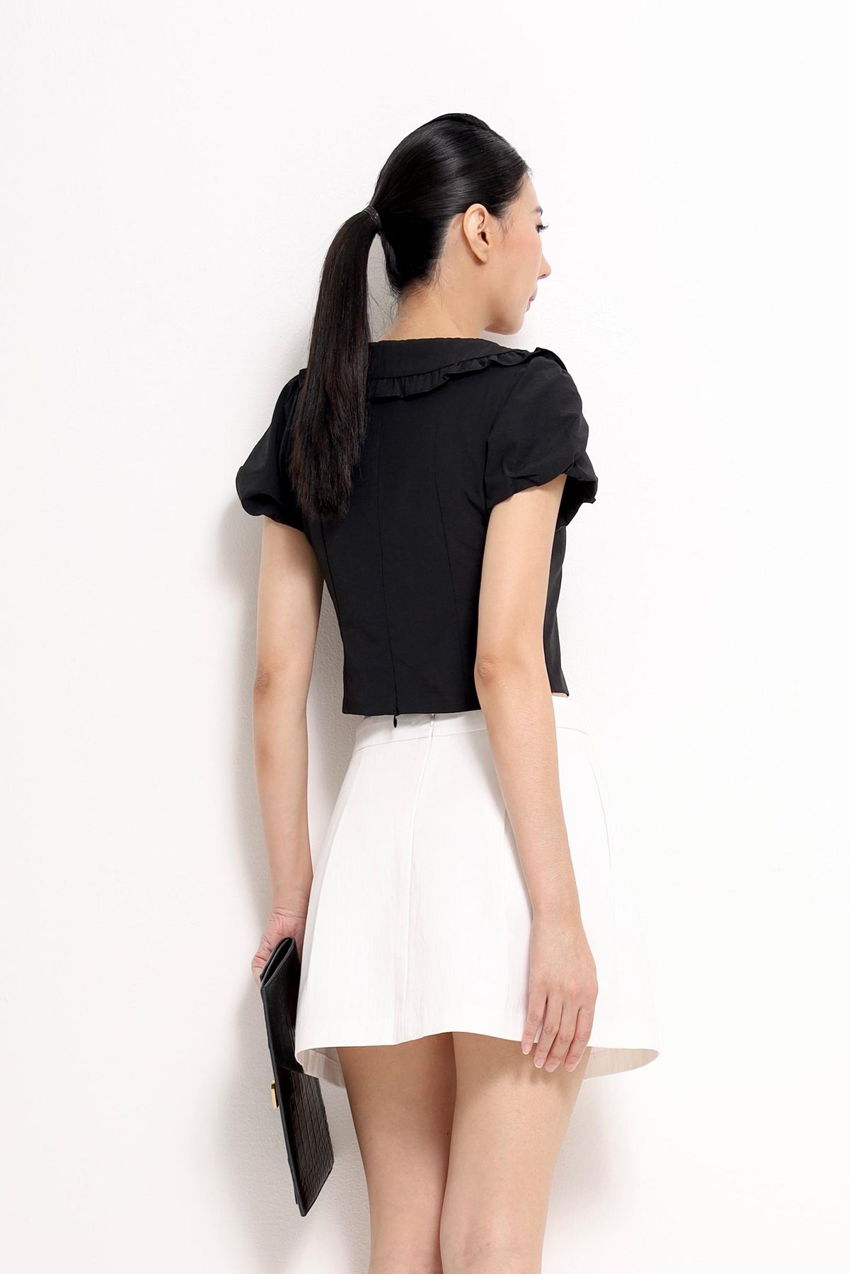Lily Boat Neck Bow Tie Top