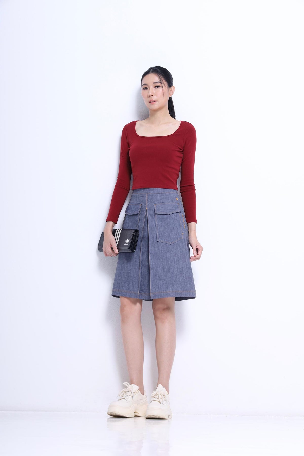 Tassy High Waisted Midi Skirt
