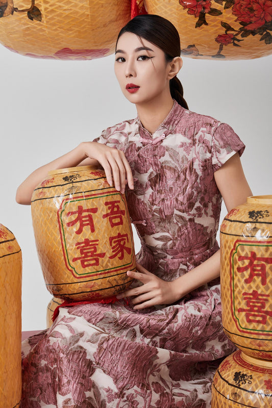 Hong Orient Crystal Qipao Dress