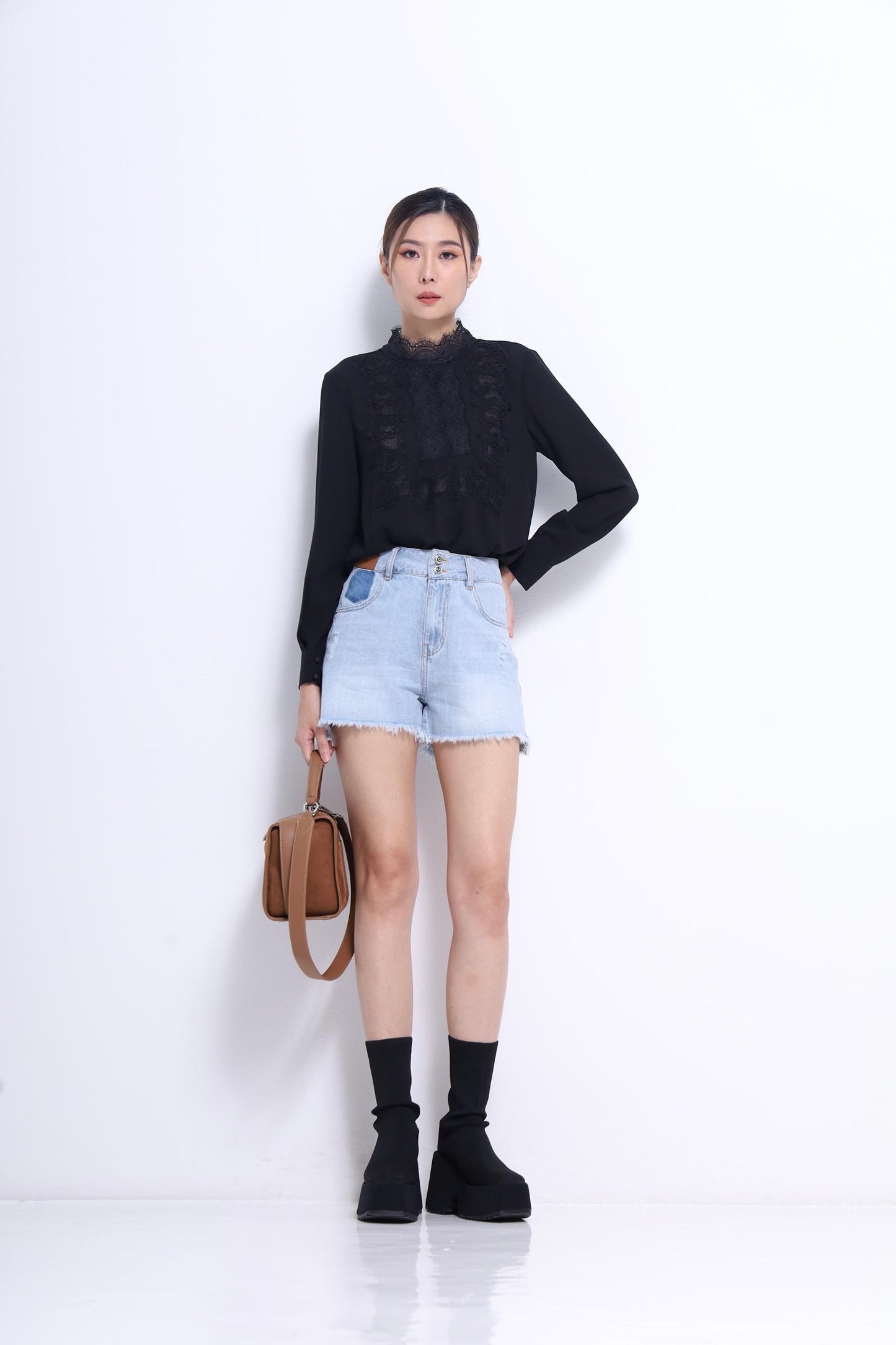Lacey Mock neck Lace Blouse