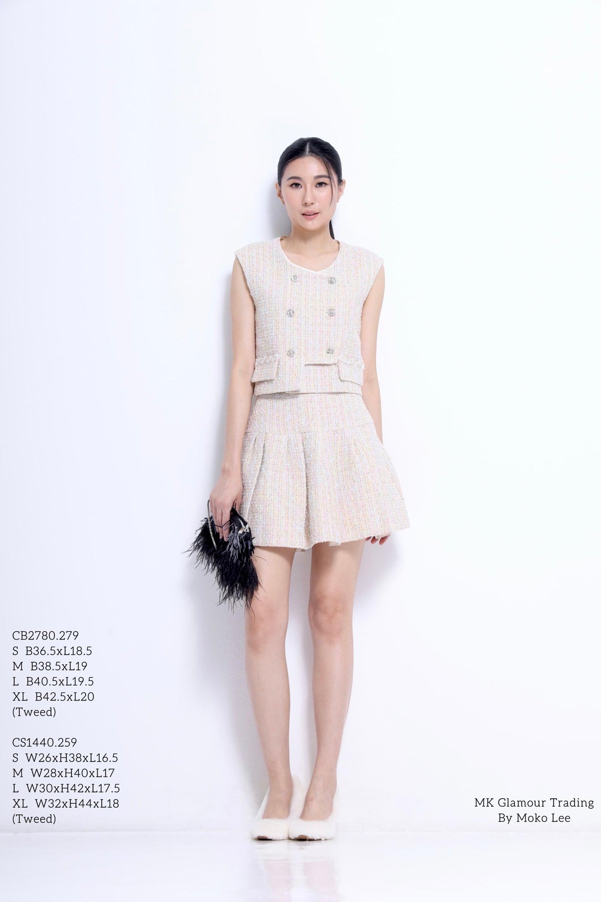 Gabrielle Double Breasted Tweed Vest