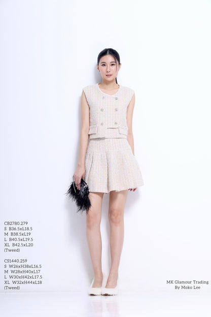 Gabrielle Double Breasted Tweed Vest