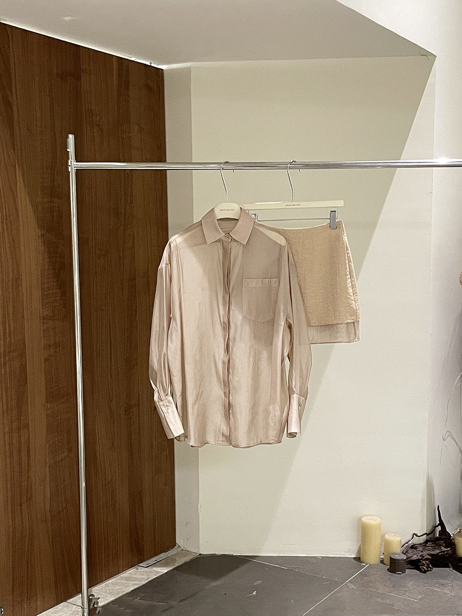 Hoo Bi-Material Shirt + Skirt Set