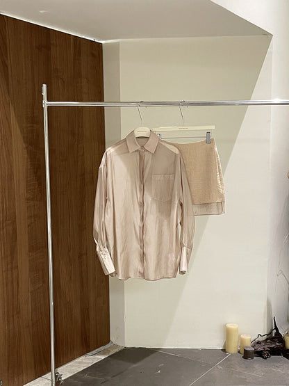 Hoo Bi-Material Shirt + Skirt Set