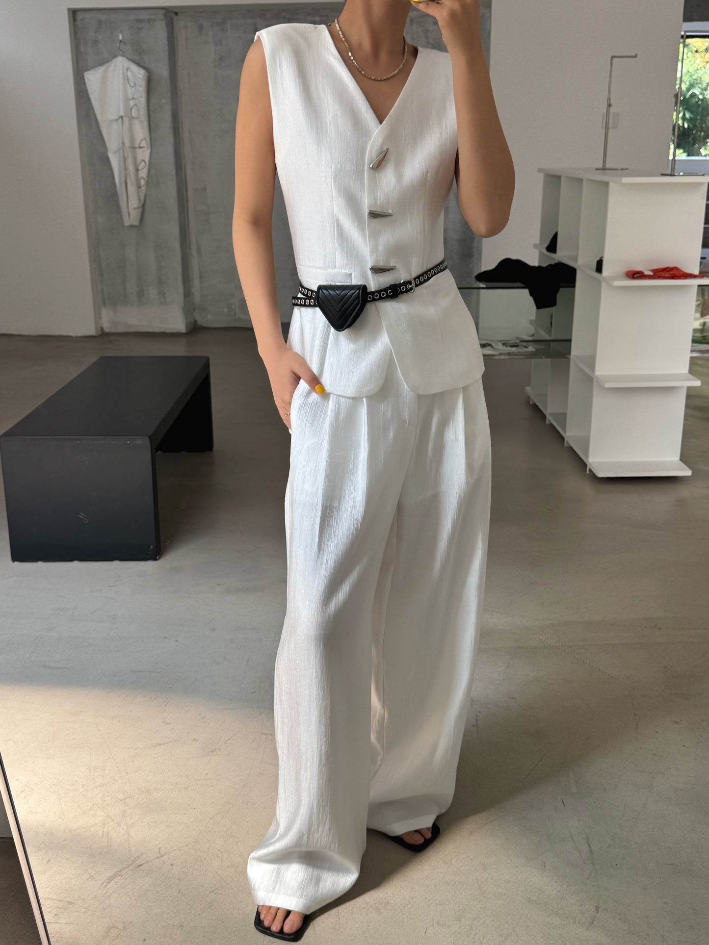 Su Abstract Button Vest