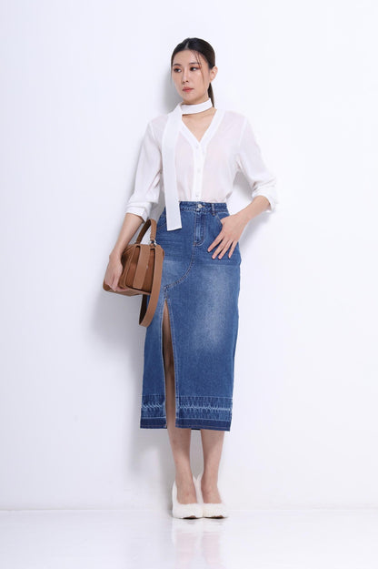 Marie V-Neck Chiffon Blouse