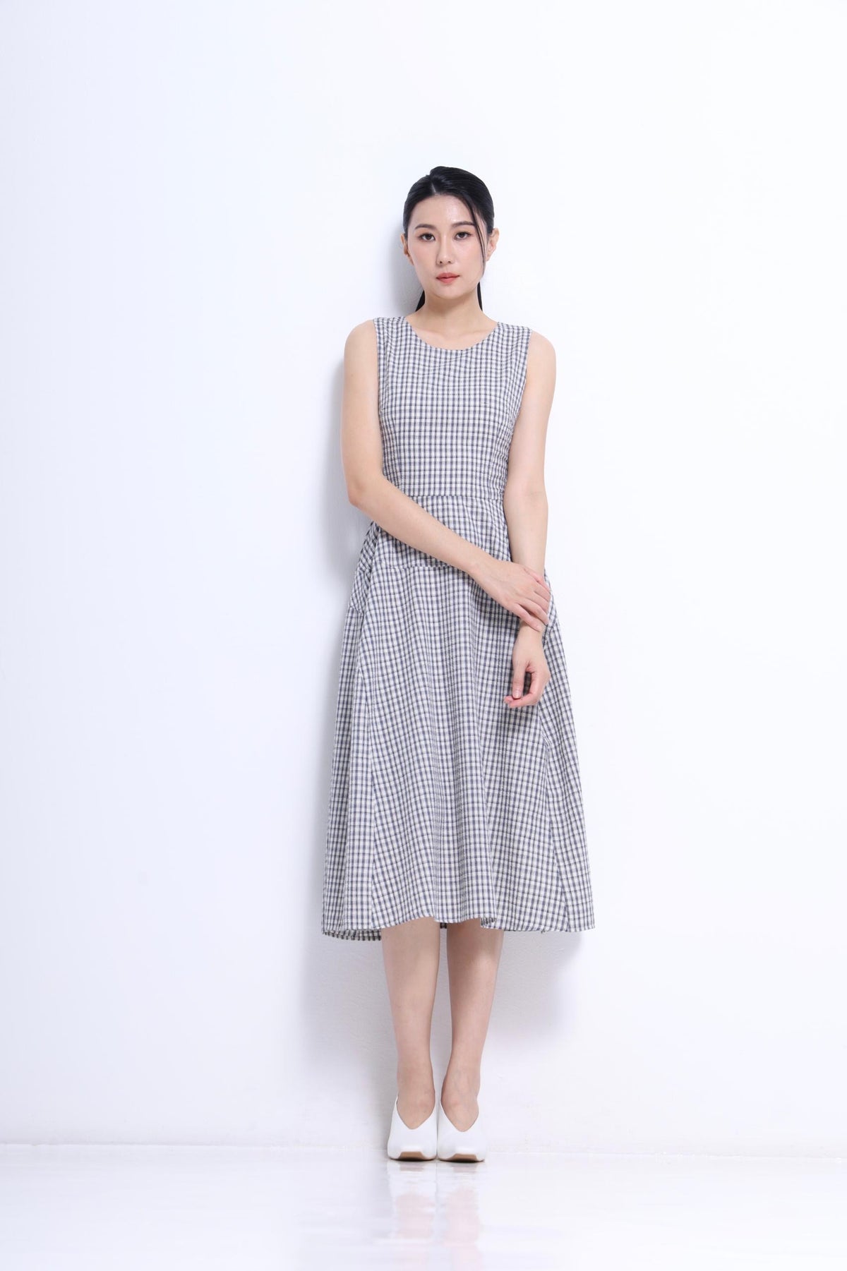 Elise A-line Checkered Dress