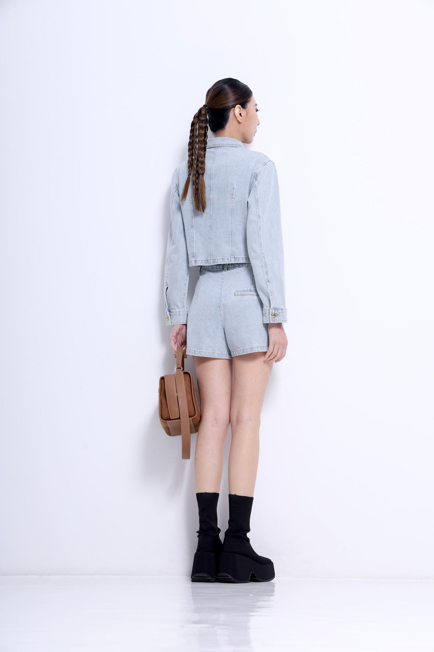 Natalie Washed Denim Shorts