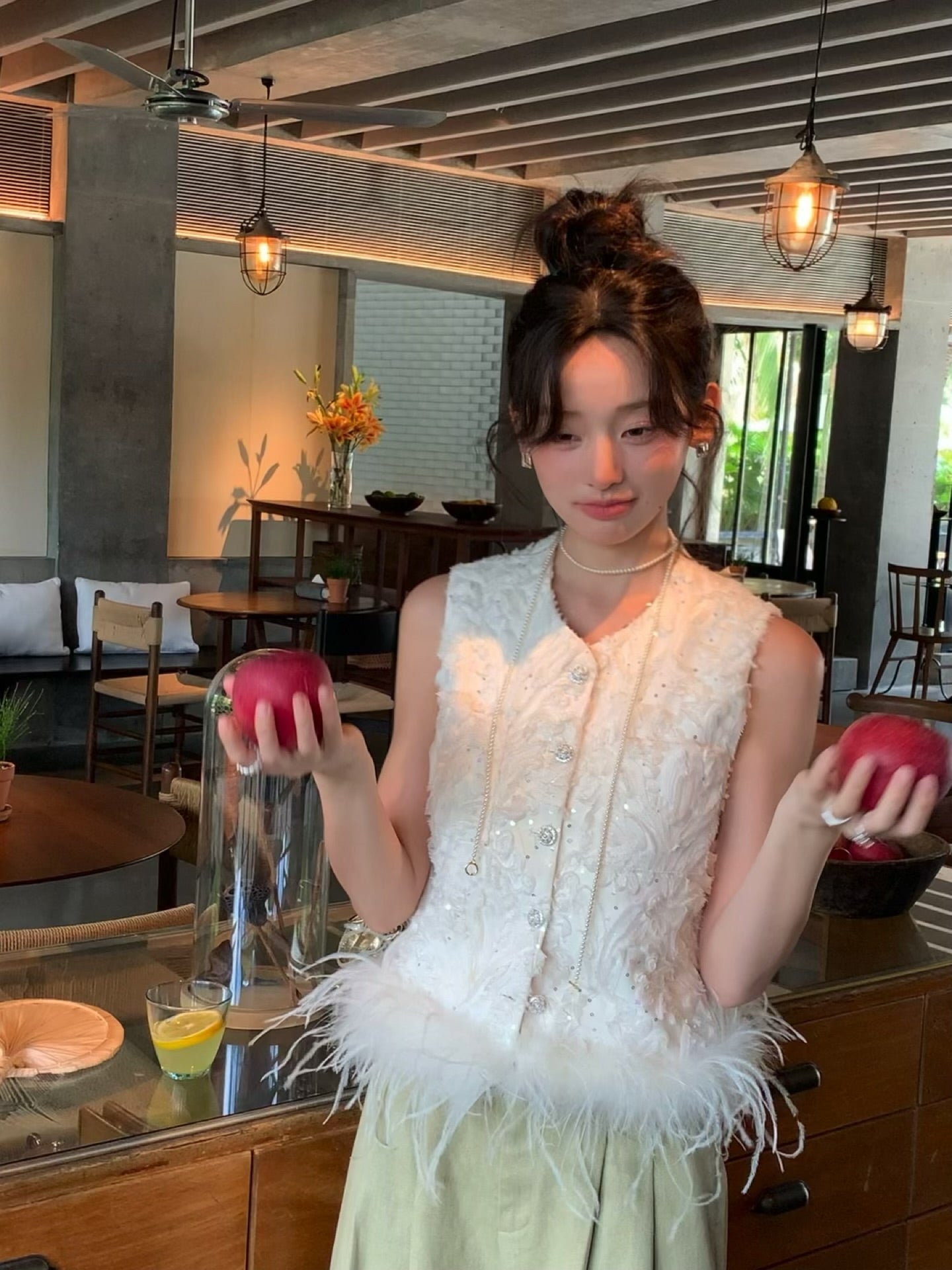 Celeste Feather Embellished Vest