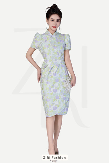 Ziri Jacquard Qipao Dress