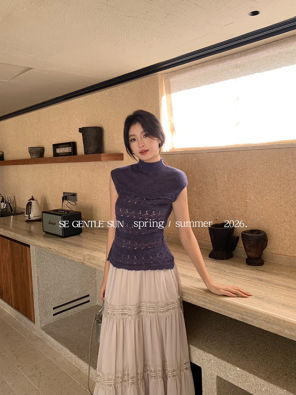 Luna Hollow Lace Knit Top