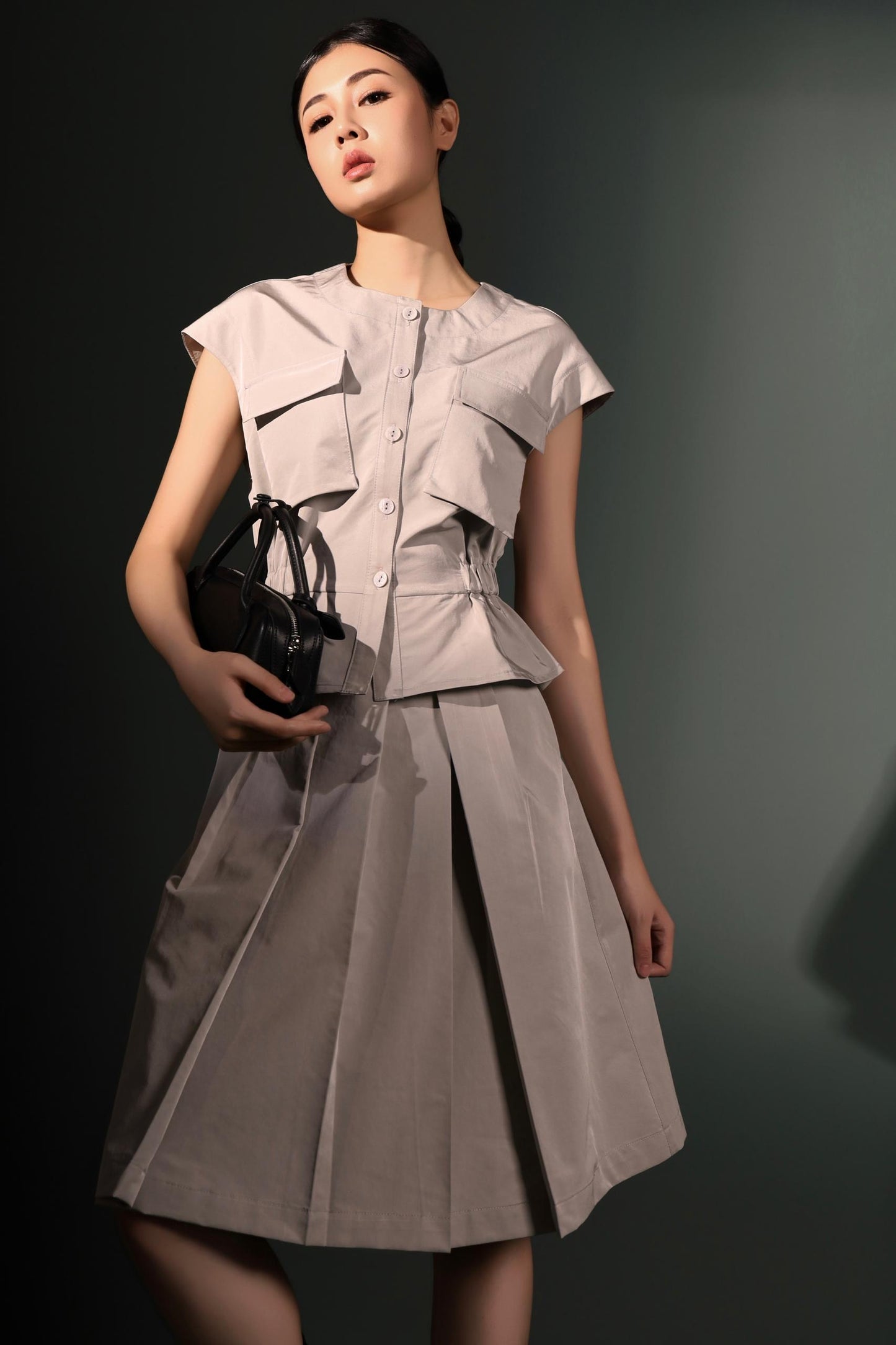 Jinna Pleated Aline Skirt