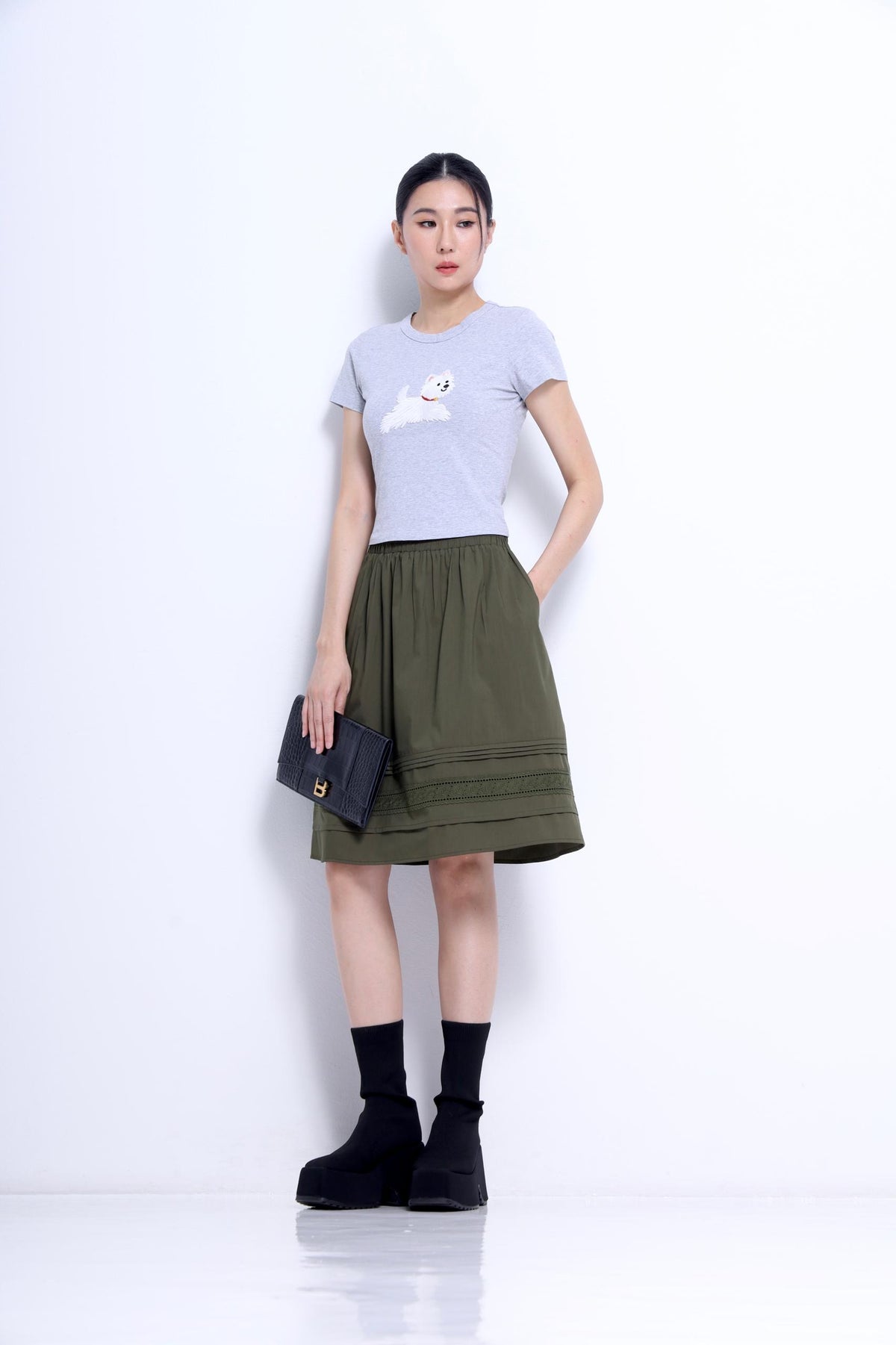 Ollie A-line Midi Skirt
