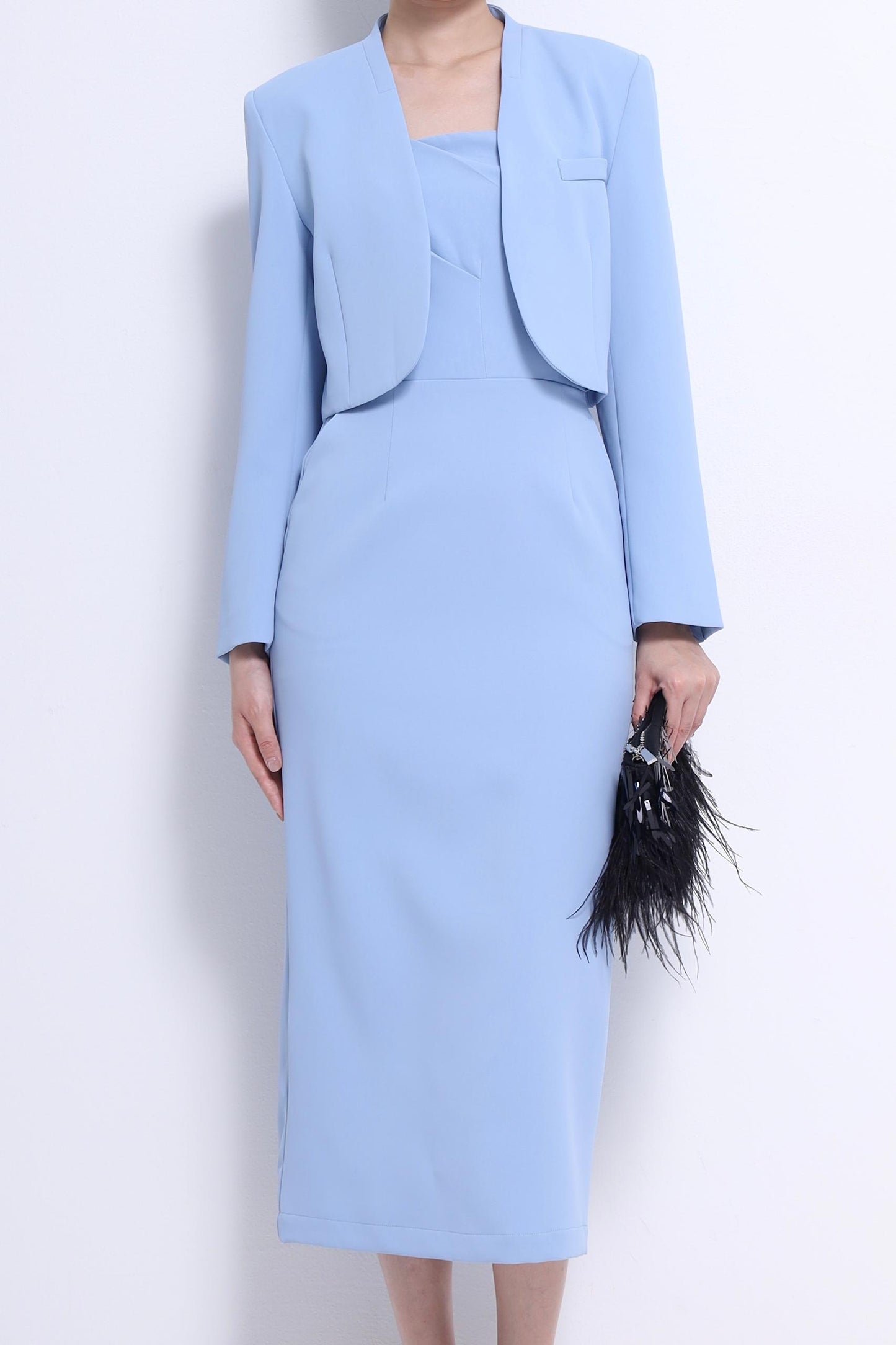 Lyla Tailored Cropped Open Jacket