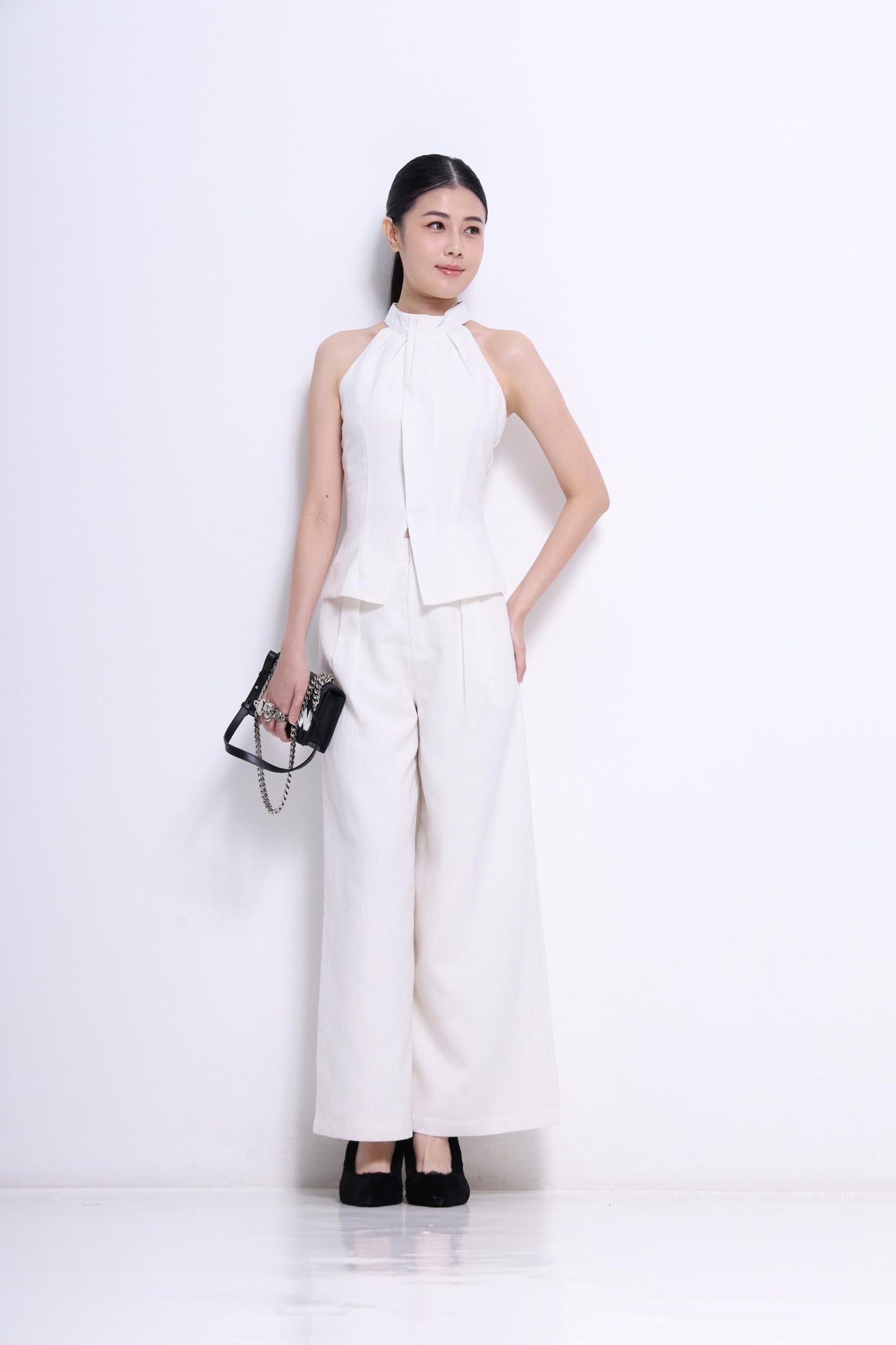 Solar Cut Out Linen Top
