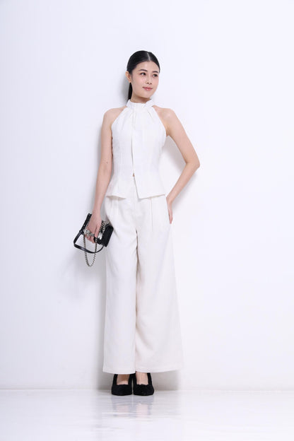 Solar Cut Out Linen Top