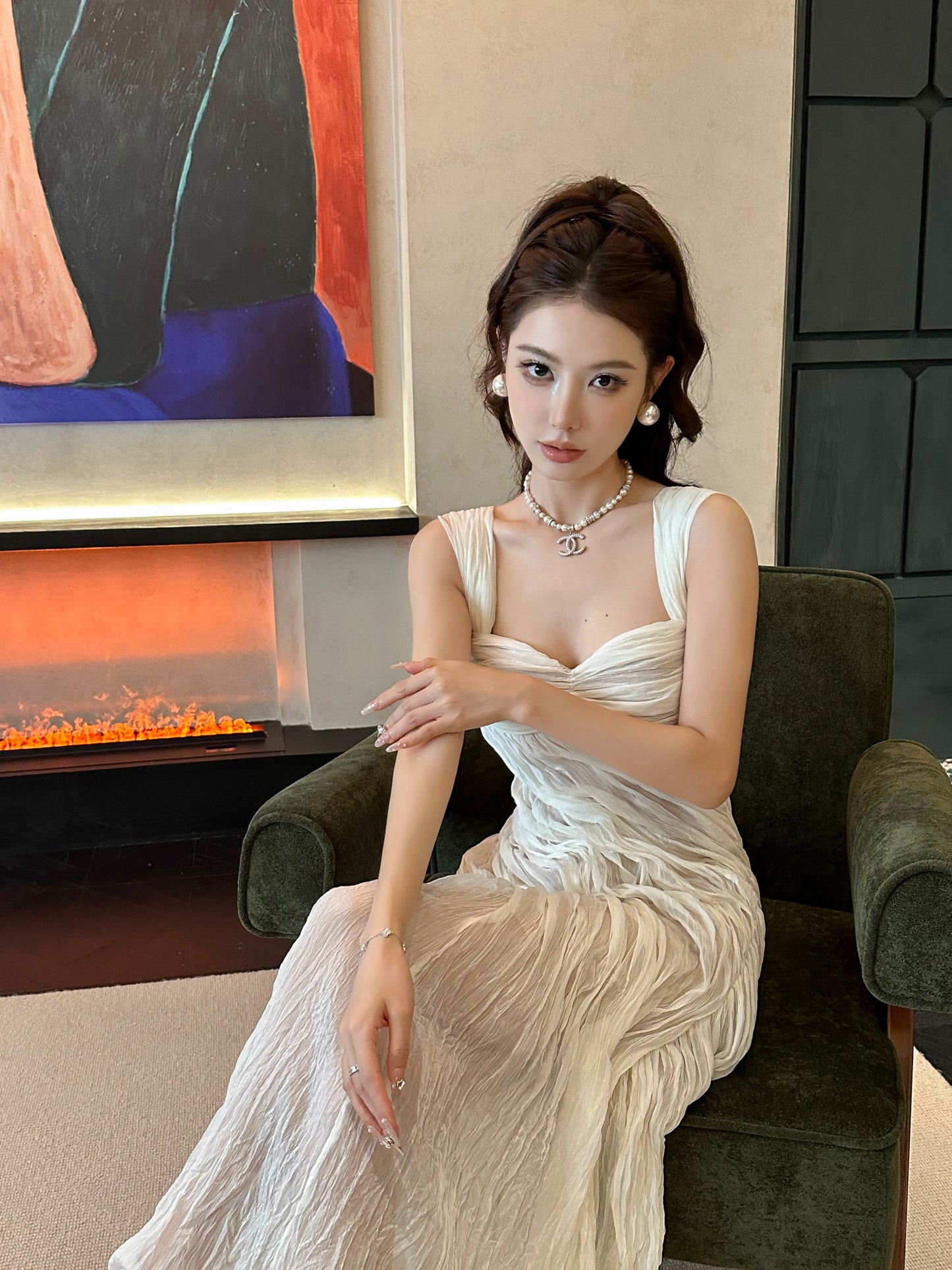 Venus Layered Evening Flare Dress