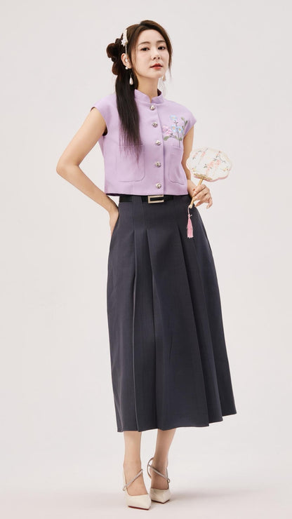 Jing Oriental Embroidered Vest Top