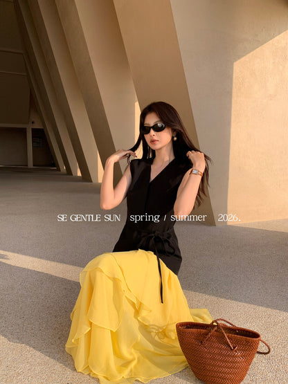 Gina Linen Tailored Vest