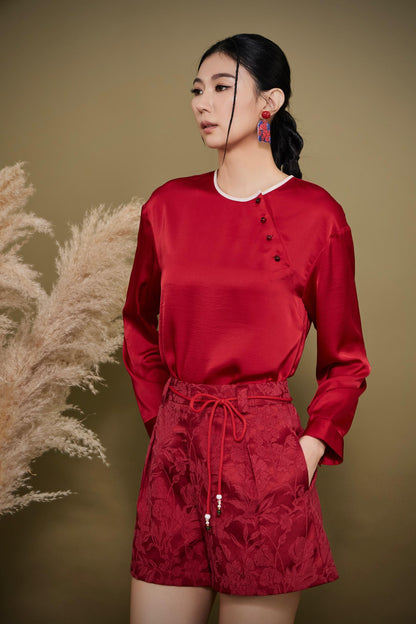 Qian Orient Satin Top