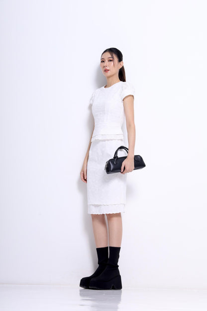 Stacey Lace Broderie Pencil Skirt