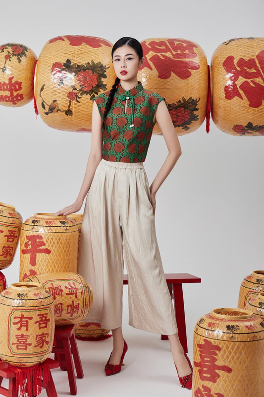 Jue Orient Rose Mandarin Blouse