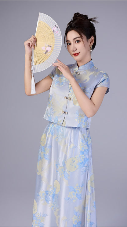 Xin Oriental Jacquard Qipao Top