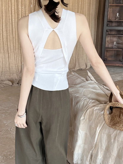 Gracetina Open Back Knit Top