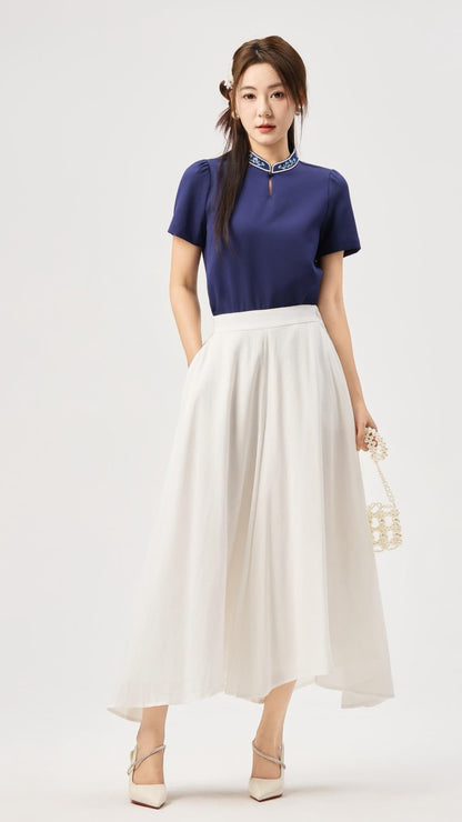 Su Oriental Embroidered Qipao Top