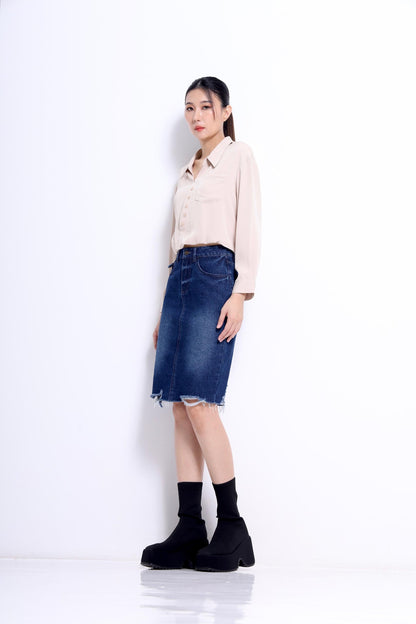 Valentina Asymmetrical Satin Blouse