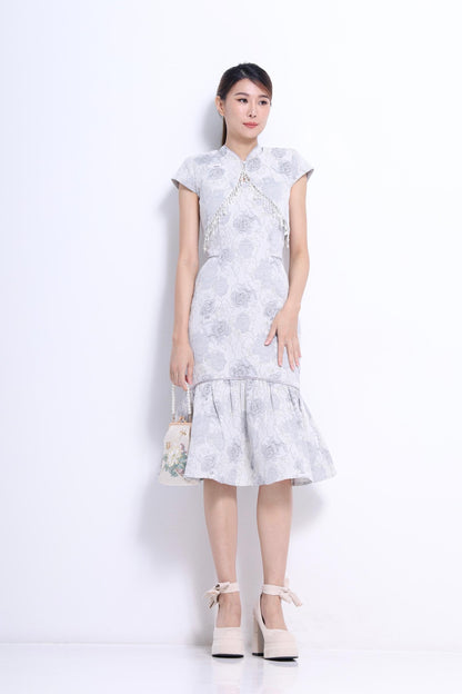 Zhu Orient Pearl Qipao Dress with Jacket