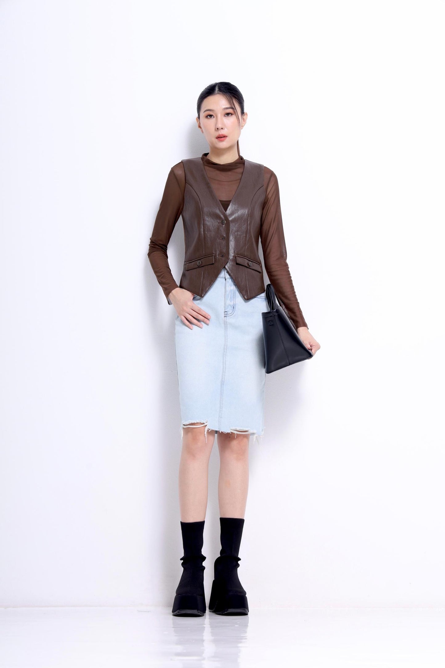 Olivia Faux Leather Vest