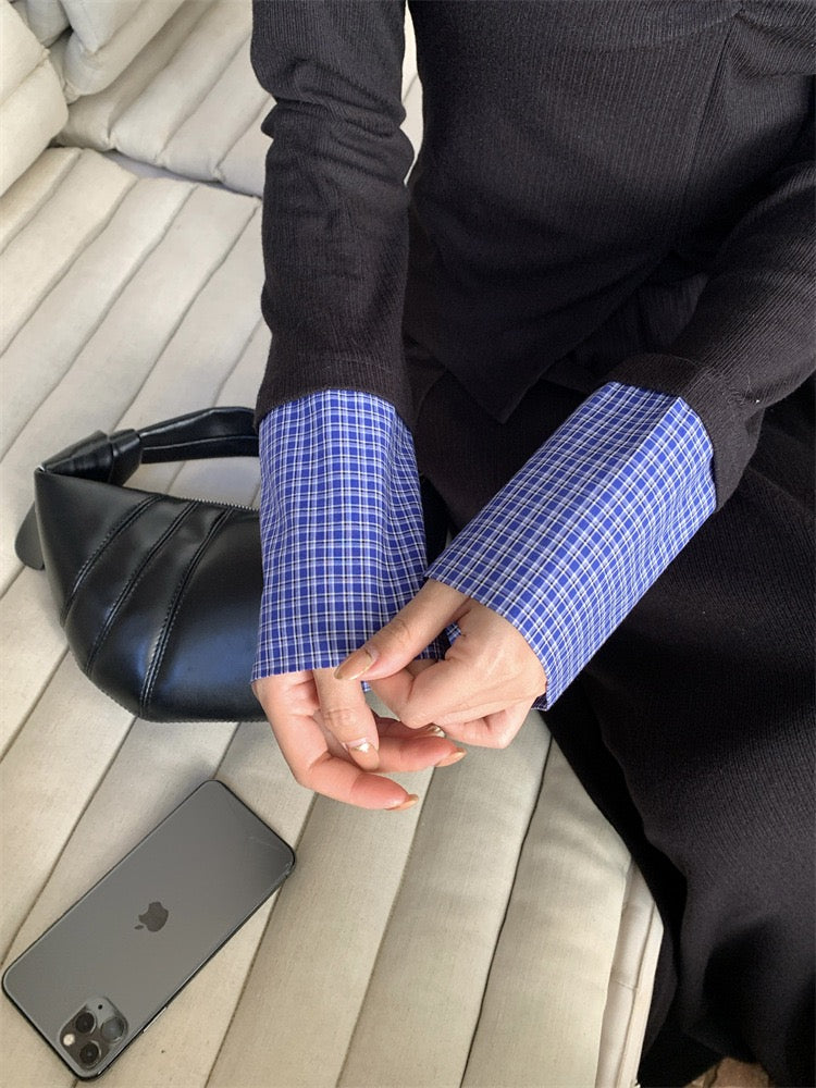 Zia V-Neck Checkered Setwear