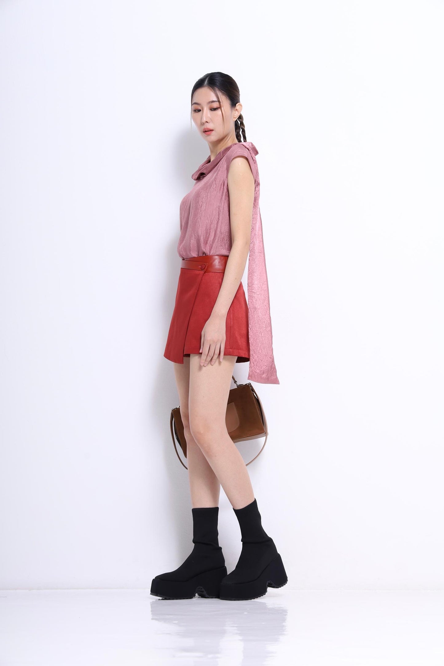 Elena Cowl Neck Satin Top