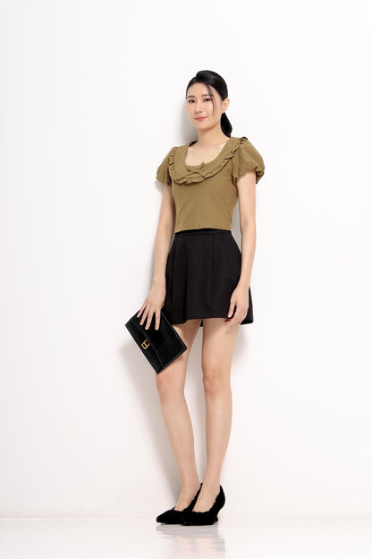 Lily Boat Neck Bow Tie Top