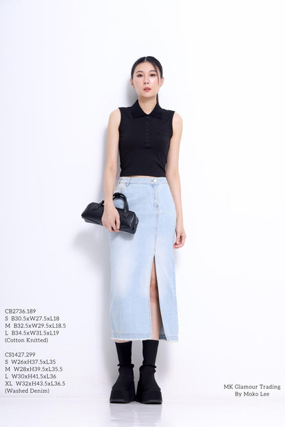 Carly V-Neck Embroidered Polo Tee