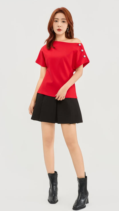 Ziri Drop Shoulder Asymmetrical Top