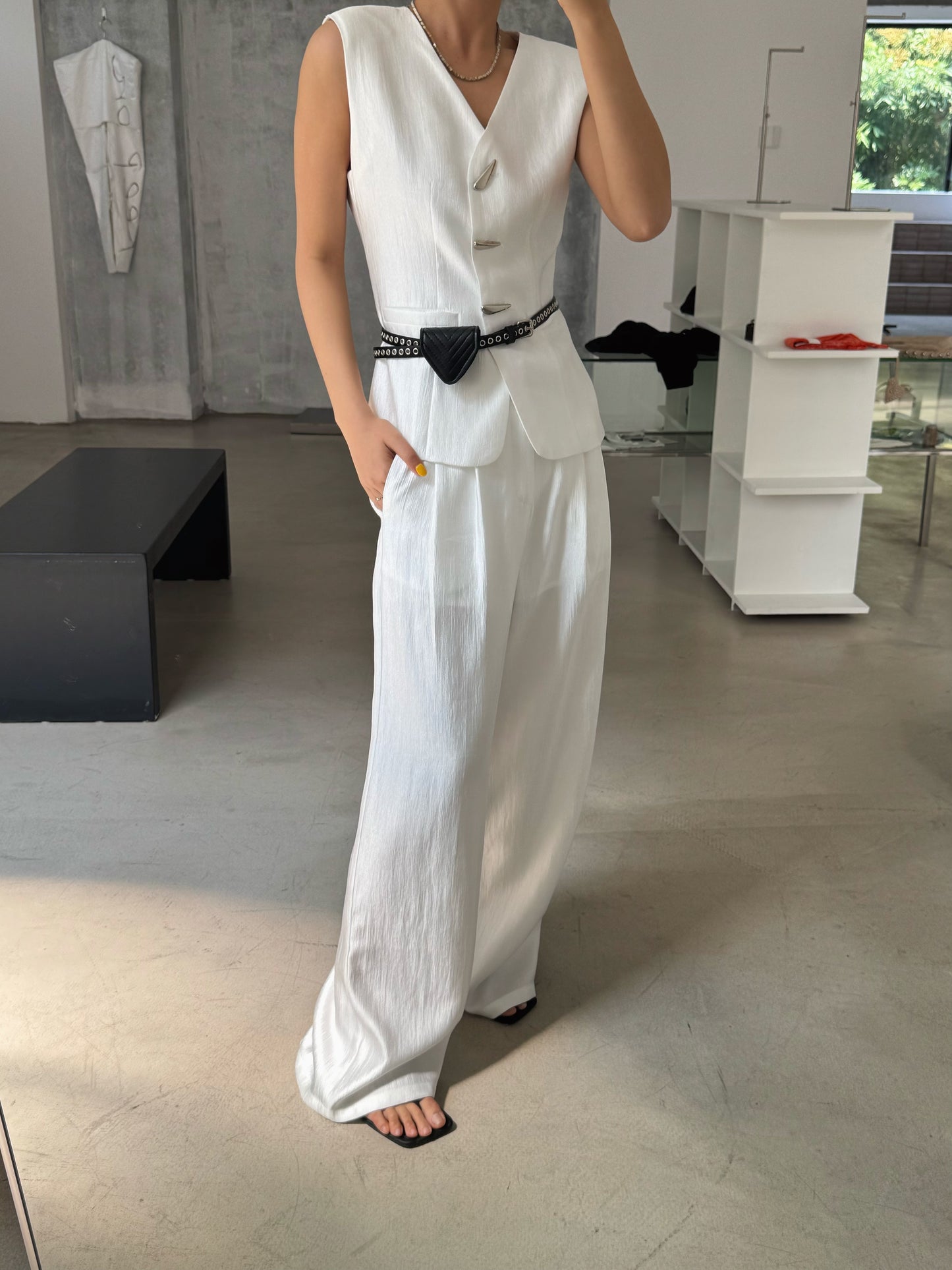 Su Abstract Button Vest