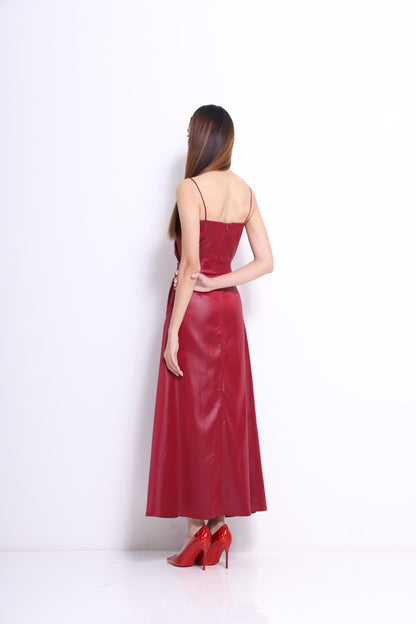 Dani Leather-like Evening Dress