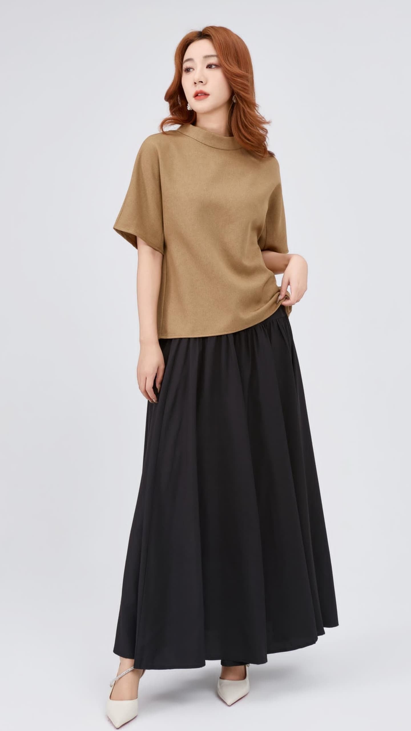 Ziri Loose Mock Neck Top