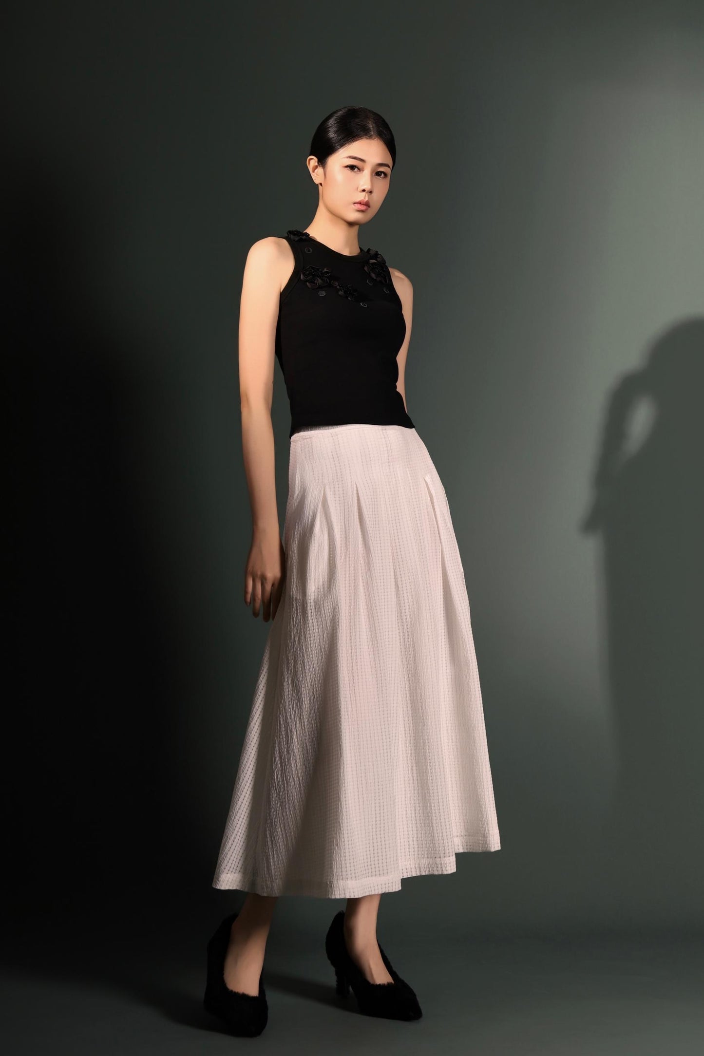 Fiona Embossed A-line Skirt