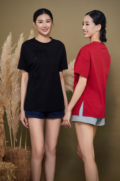 Zhu Orient Button Oversized Tee