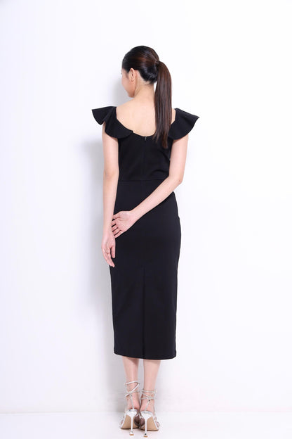 Delphine Ruffle Midi Dress