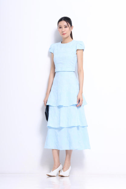 Hana Embroidered Flower Layered Skirt