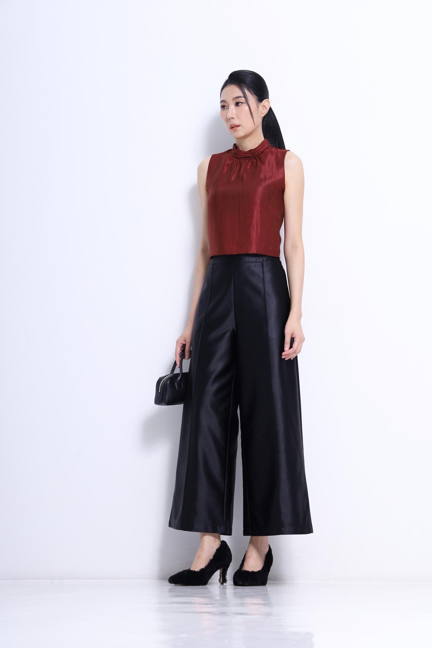 Veron Round Neck Satin Top