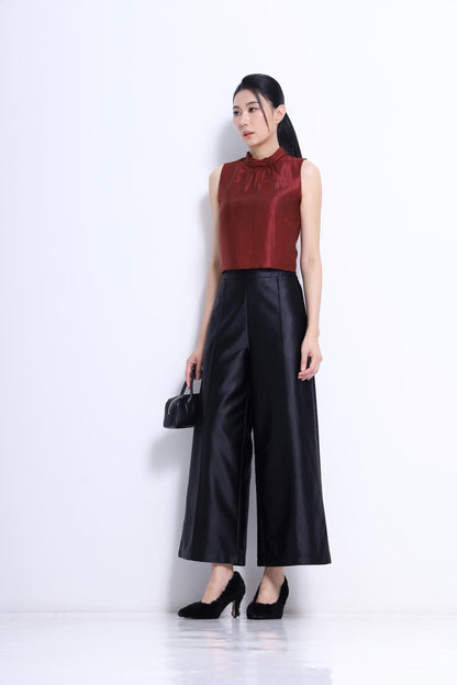 Veron Round Neck Satin Top